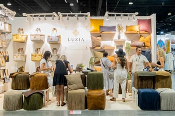 Buyers souring purses at the Las Vegas Market.